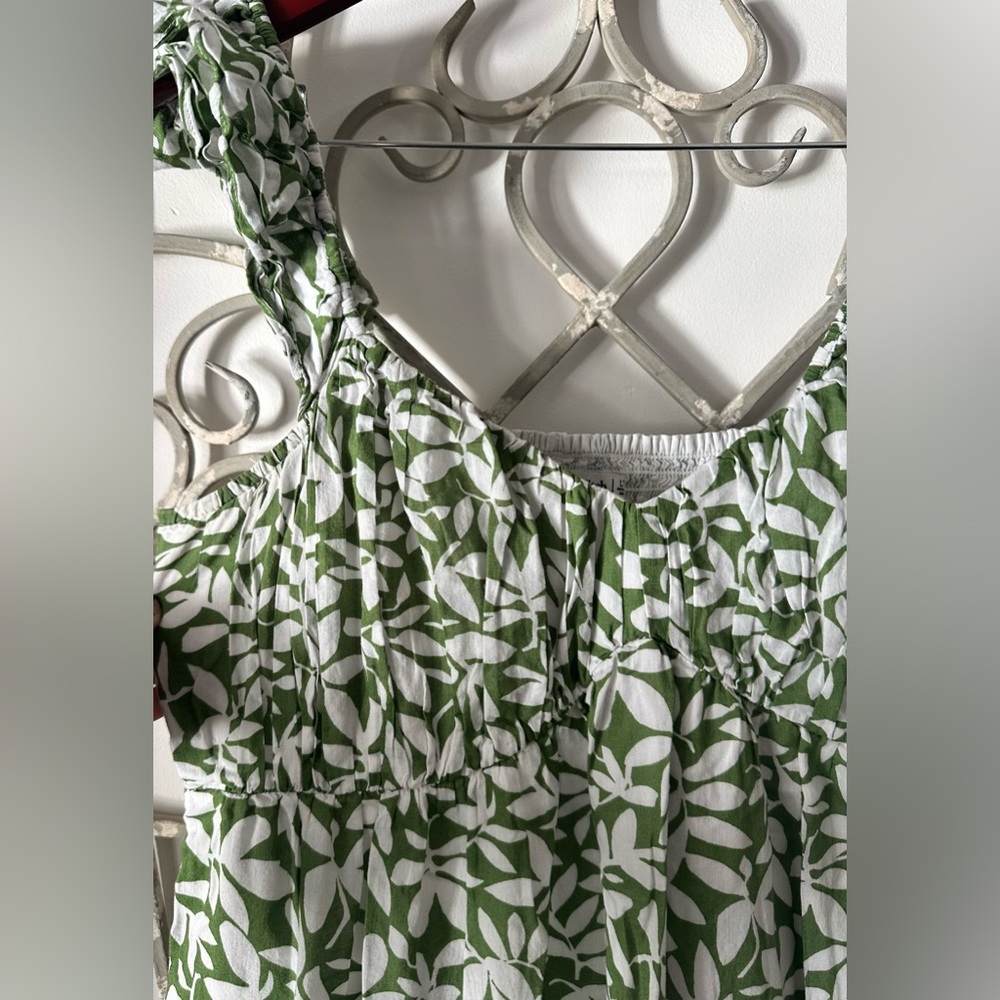 Abercrombie & Fitch Ruffle Strap Smocked Midi Dress Size L Tall - Picture 4 of 10